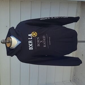BORN x RAISED Los Angeles Decal Black Cotton USA Mens Large‎ Hoodie Sweater